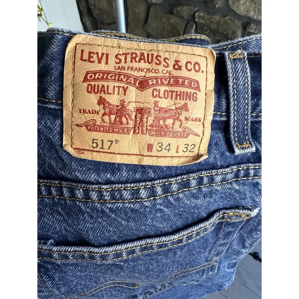 Levi’s 517 Bootcut Jeans 34x32 Men’s Blue Medium Wash Denim Mid Rise Regular Fit